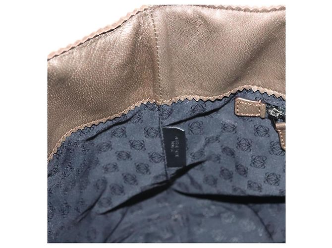 Borsa a mano LOEWE in pelle marrone argento autentica 135204 - vista 18