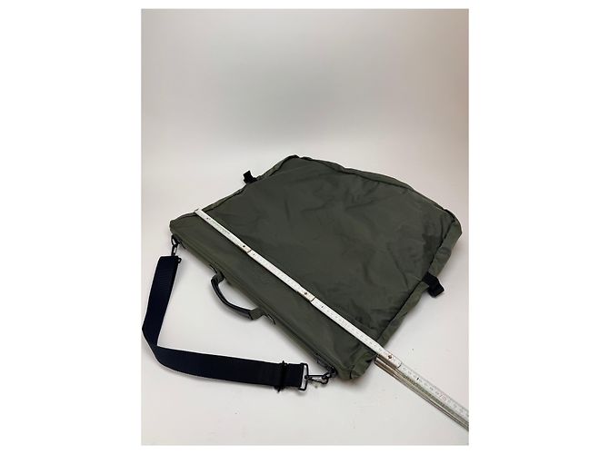 Vintage Issey Miyake Canvas Polyester Reisetasche 2-Wege Grau Khaki - Ansicht 11