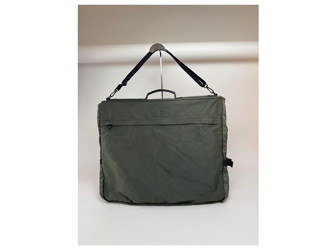 Vintage Issey Miyake Canvas Polyester Reisetasche 2-Wege Grau Khaki - Ansicht 14
