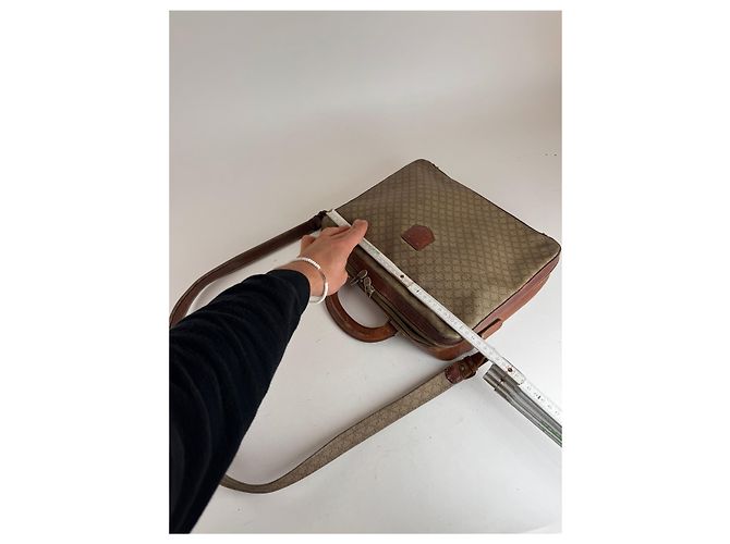 Céline Vintage Celine Paris 2Way Leder Triomphe Tasche beige - Ansicht 10