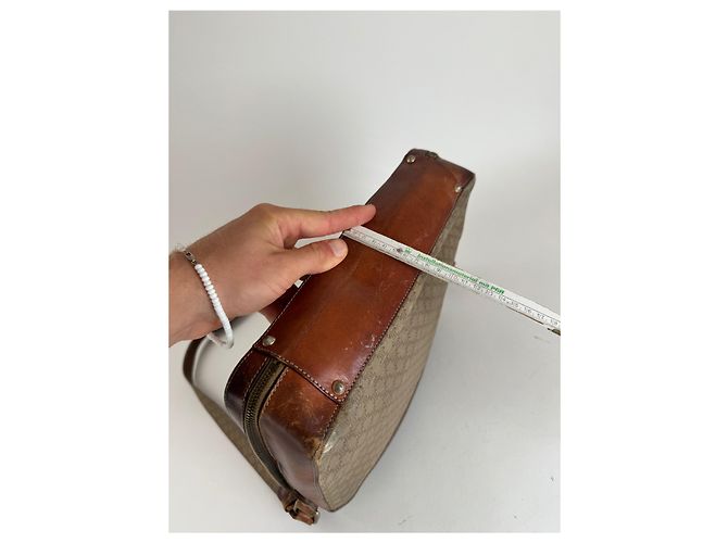 Céline Vintage Celine Paris 2Way Leder Triomphe Tasche beige - Ansicht 12
