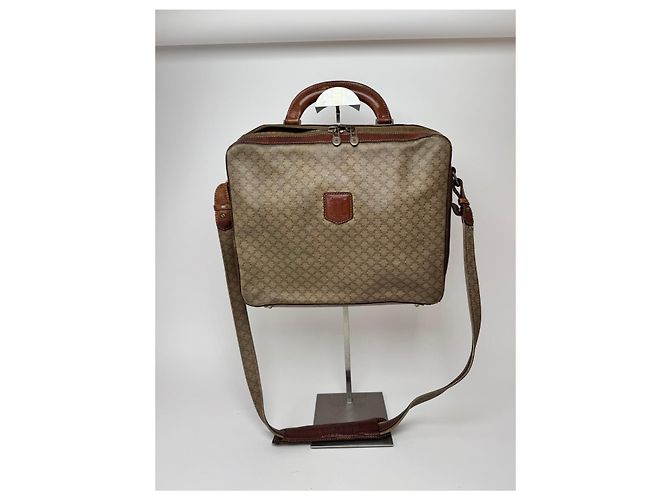 Céline Vintage Celine Paris 2Way Leder Triomphe Tasche beige - Ansicht 13