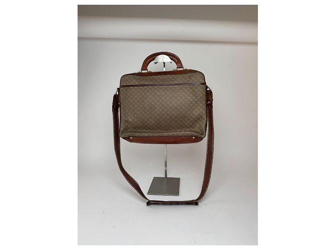 Céline Vintage Celine Paris 2Way Leder Triomphe Tasche beige - Ansicht 14