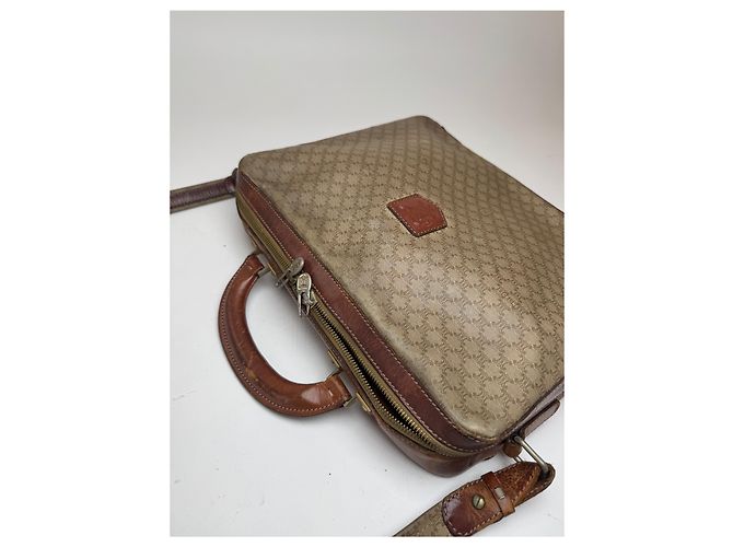 Céline Vintage Celine Paris 2Way Leder Triomphe Tasche beige - Ansicht 15
