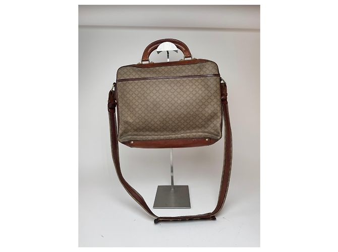 Céline Vintage Celine Paris 2Way Leder Triomphe Tasche beige - Ansicht 2