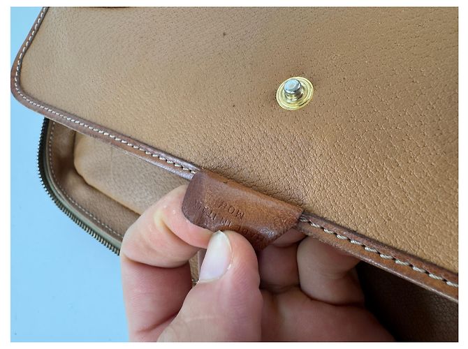 Céline Vintage Celine Paris 2Way Leder Triomphe Tasche beige - Ansicht 6