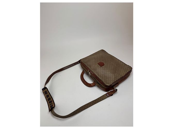 Céline Vintage Celine Paris 2Way Leder Triomphe Tasche beige - Ansicht 8