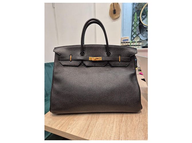 Hermès Birkin 40 in pelle Togo nera Nero - vista 2