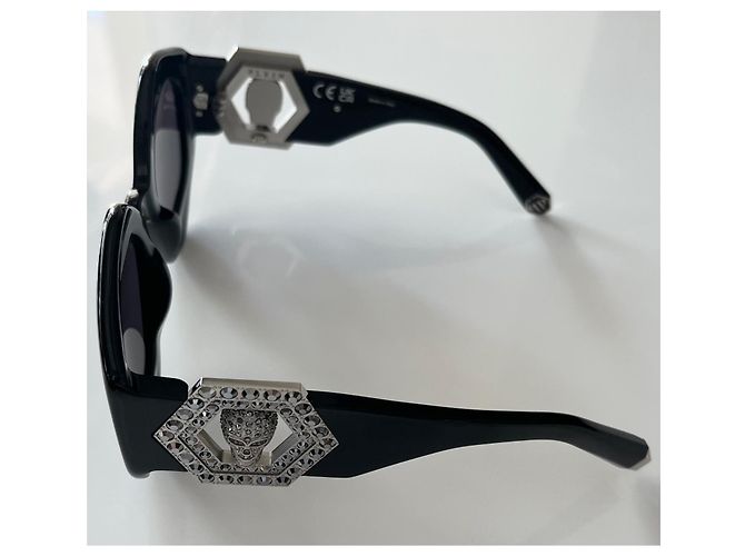 Philipp Plein SPP102S-700 Gafas de sol negras geométricas Negro - vista 5