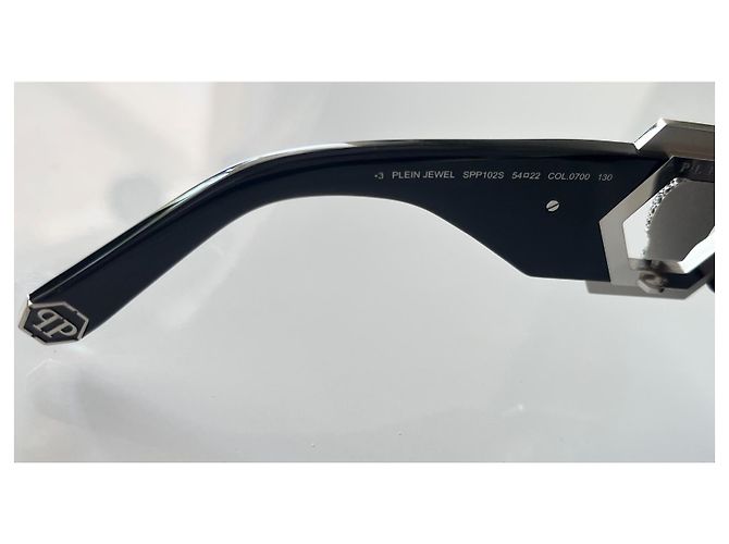 Philipp Plein SPP102S-700 Gafas de sol negras geométricas Negro - vista 8