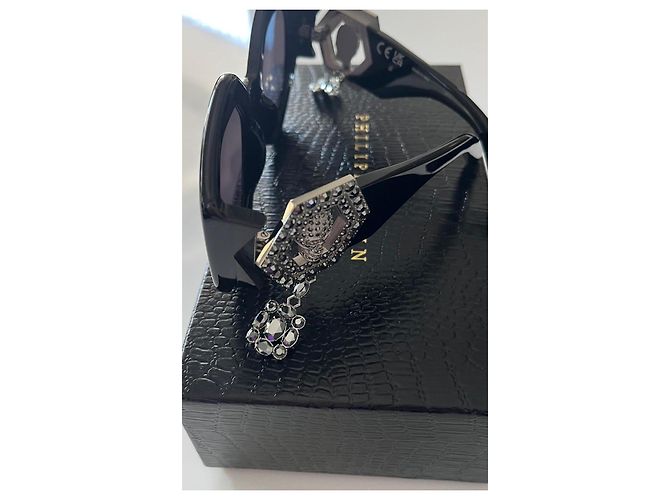 Philipp Plein SPP102S-700 Gafas de sol negras geométricas Negro - vista 9