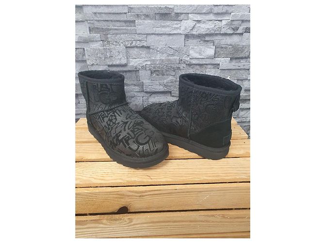 Ugg Mini Graffiti Brillante Nero Glitter - vista 2