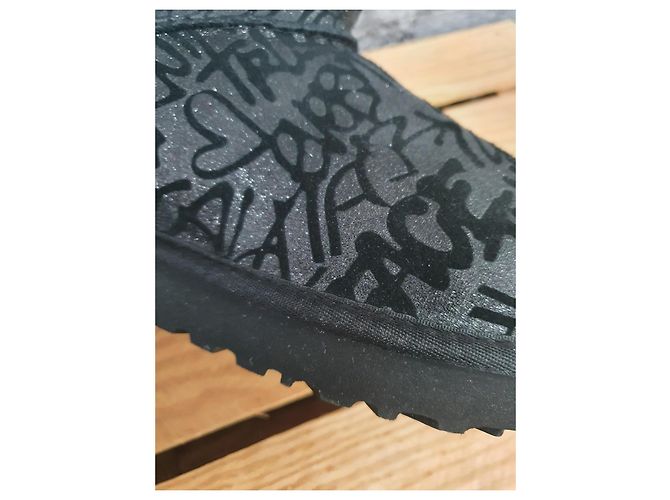 Ugg Mini Graffiti Brillante Nero Glitter - vista 5