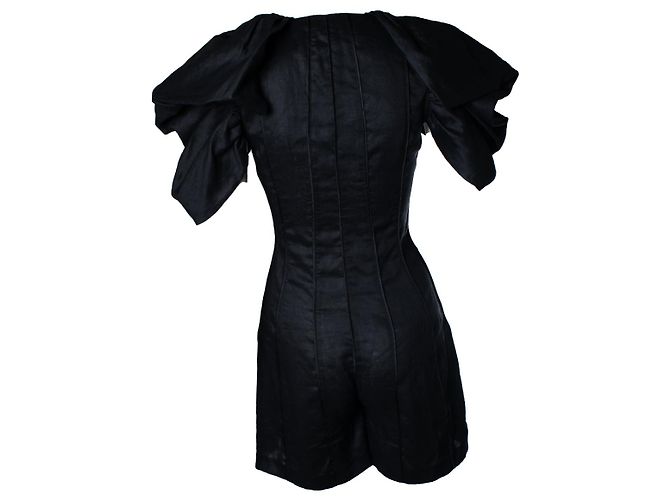 Autre Marque Avenue 8, Jumpsuit in Schwarz mit Rüschenschultern - Ansicht 3