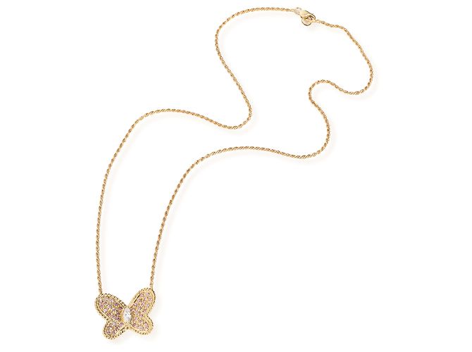 Collana Farfalla in Diamanti Rosa e Bianchi Graff in Oro Giallo 18K 0,75 CTW - vista 2