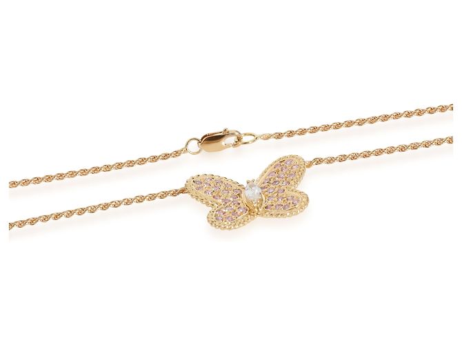 Collana Farfalla in Diamanti Rosa e Bianchi Graff in Oro Giallo 18K 0,75 CTW - vista 3