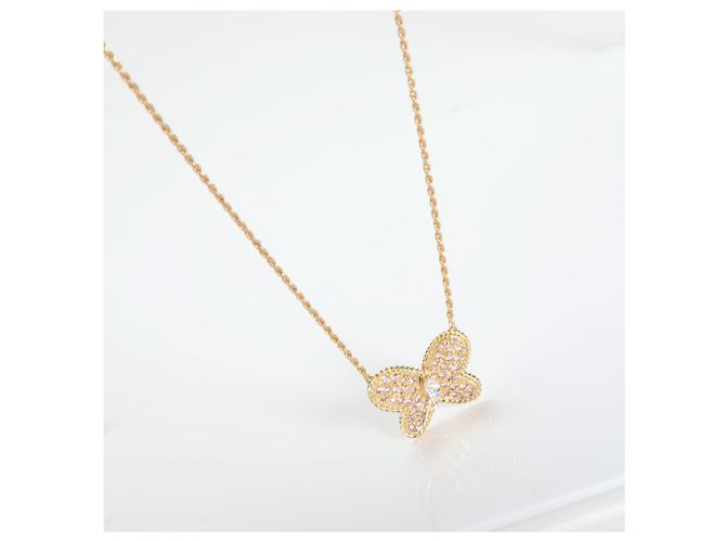Collana Farfalla in Diamanti Rosa e Bianchi Graff in Oro Giallo 18K 0,75 CTW - vista 4