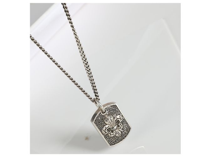 Autre Marque Pendente per cane King Baby Pave Fleur-de-Lis in diamanti neri in argento - vista 5