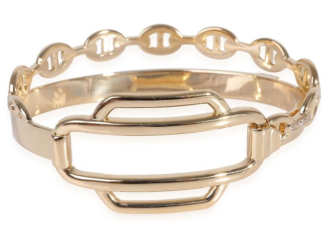 Bracciale Hermès Double Tour Collier De Chien in oro giallo 18k 0,79 Ctw - vista 2