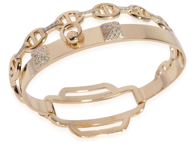 Bracciale Hermès Double Tour Collier De Chien in oro giallo 18k 0,79 Ctw - vista 4