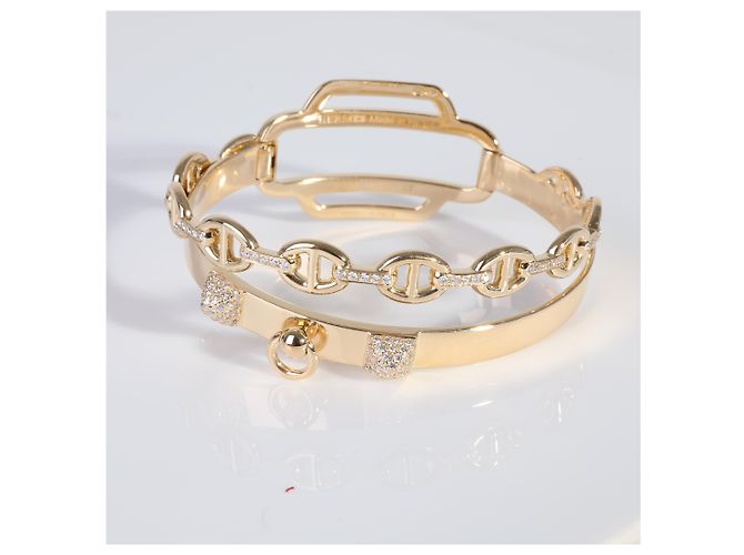 Bracciale Hermès Double Tour Collier De Chien in oro giallo 18k 0,79 Ctw - vista 6