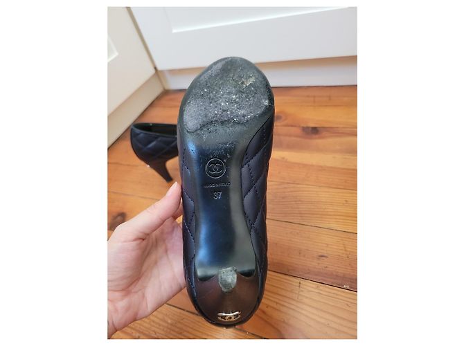 Chanel gesteppte Pumps 37 Marineblau - Ansicht 7