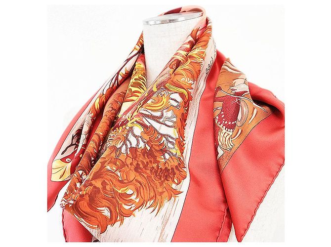 Foulard in seta Hermès Carre 90 KUGGOR TREE Rosso - vista 2