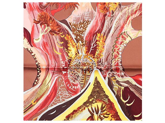 Foulard in seta Hermès Carre 90 KUGGOR TREE Rosso - vista 3