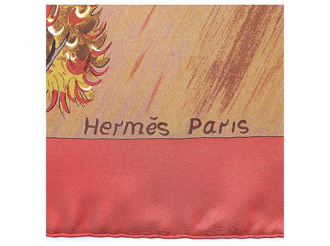 Foulard in seta Hermès Carre 90 KUGGOR TREE Rosso - vista 5