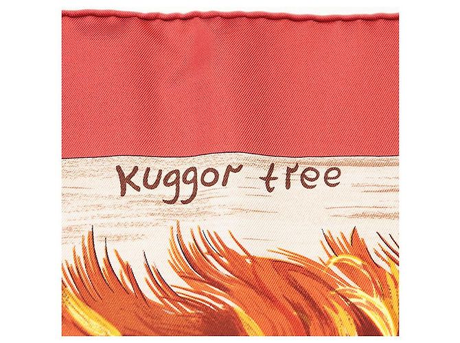 Foulard in seta Hermès Carre 90 KUGGOR TREE Rosso - vista 7