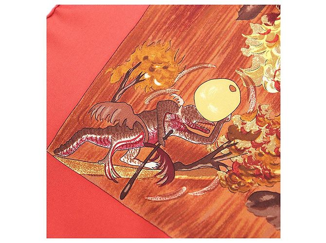 Foulard in seta Hermès Carre 90 KUGGOR TREE Rosso - vista 8