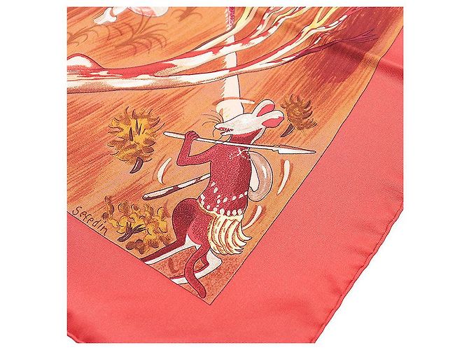 Foulard in seta Hermès Carre 90 KUGGOR TREE Rosso - vista 9