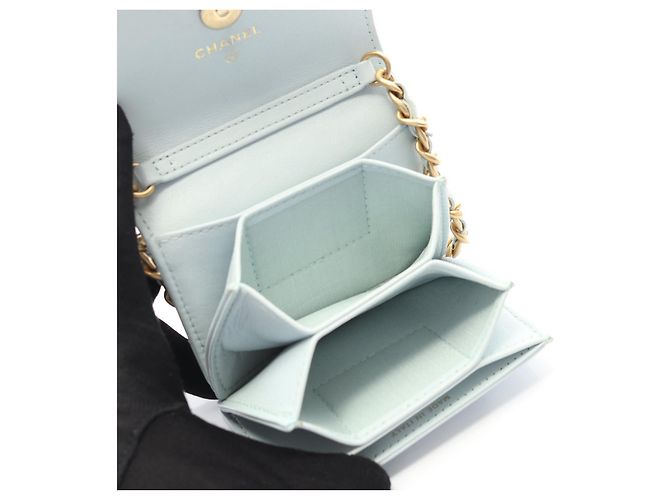 Borsa a Spalla in Pelle di Agnello Chanel 19 Blu - vista 8