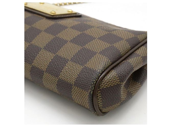 Clutch Eva Damier Louis Vuitton Marrone - vista 3