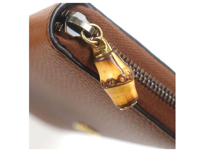Gucci Bamboo Leather Wallet Brown - view 8