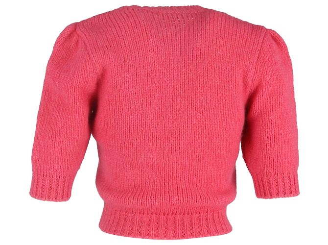 Verzierte rosa Wollpullover von Alessandra Rich Braun Pink - Ansicht 3