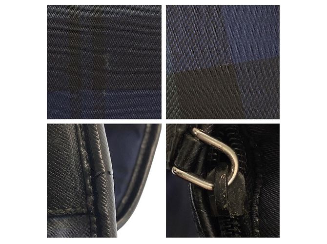 Borsa a spalla messenger in nylon tessuto a quadri Prada Verde - vista 6