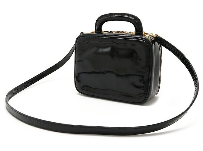 Borsa Vanity Coco Mark in pelle verniciata Chanel Nero - vista 2