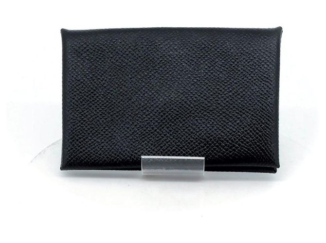 Hermès Hermes Caldy Leather Card Case Black - view 2