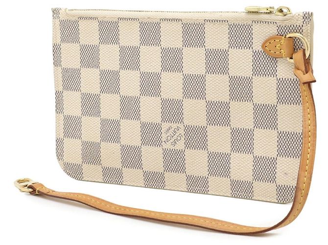 Pochette Neverfull Damier Azur di Louis Vuitton Marrone Beige - vista 2