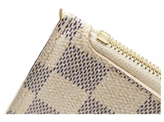 Pochette Neverfull Damier Azur di Louis Vuitton Marrone Beige - vista 4