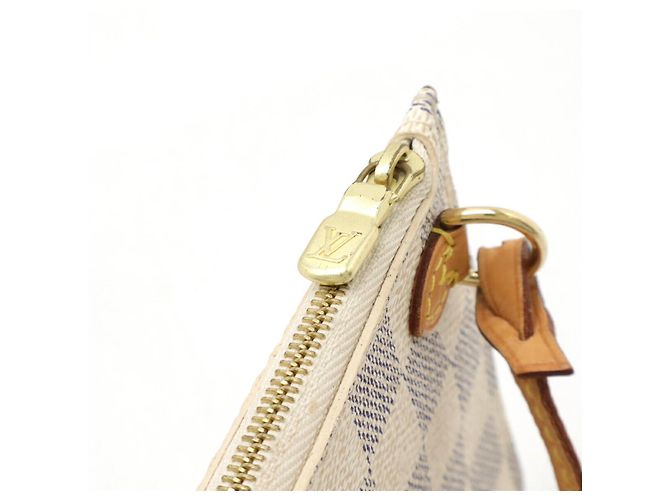 Pochette Neverfull Damier Azur di Louis Vuitton Marrone Beige - vista 5