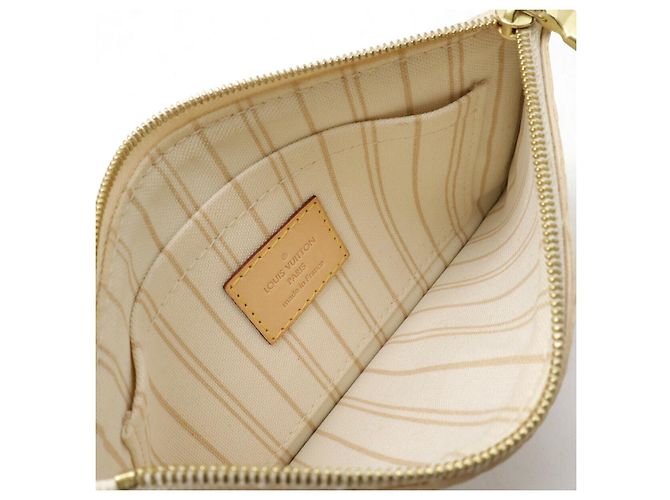 Pochette Neverfull Damier Azur di Louis Vuitton Marrone Beige - vista 7