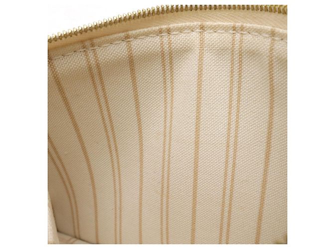 Pochette Neverfull Damier Azur di Louis Vuitton Marrone Beige - vista 8