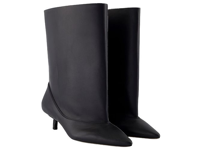 Botas de Tornozelo Tourni - Jacquemus - Couro - Preto - vista 2