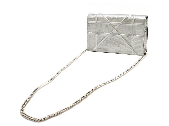 Cartera de cadena Diorama de cuero patentado Plata Metálico - vista 2