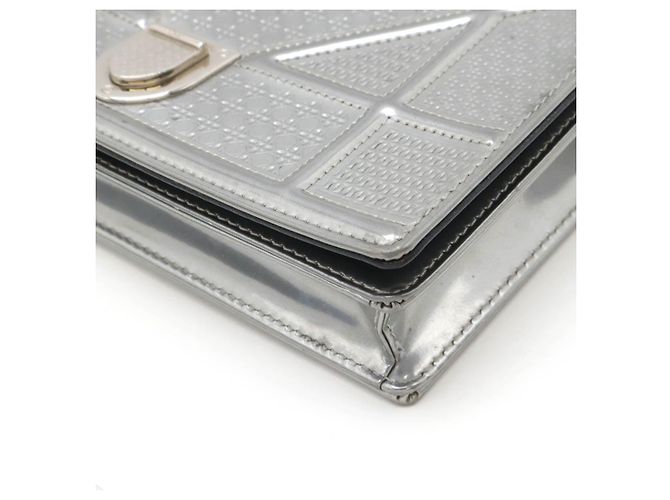 Cartera de cadena Diorama de cuero patentado Plata Metálico - vista 3