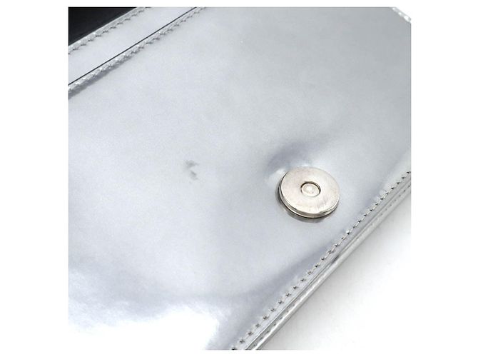 Cartera de cadena Diorama de cuero patentado Plata Metálico - vista 9