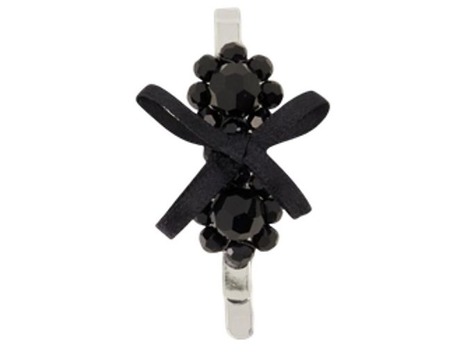 Mini prendedores de cabelo florais com laço - Simone Rocha - Cristal - Preto - vista 2