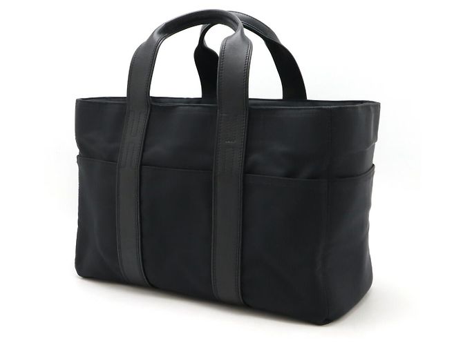 Hermès Acapulco Nylon-Leder Tote Bag Schwarz - Ansicht 2